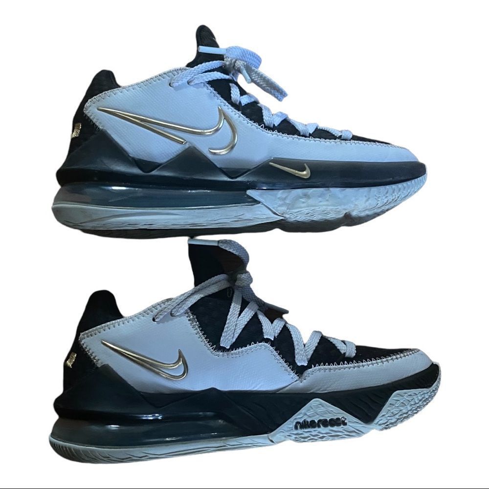 Nike Lebron 17 Low Metallic Gold Sneakers CD5007-101 - Picture 5 of 8